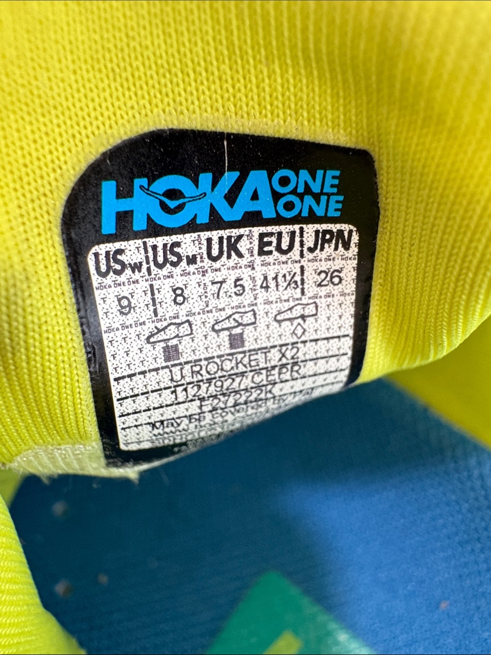 Hoka Women’s Teal & Lime Performance Running Sneakers - Picture 12 of 13